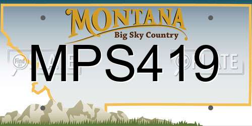 MPS419 Montana License Plate