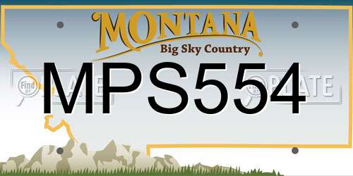 MPS554 Montana License Plate