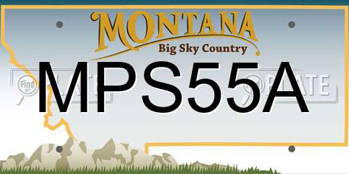 MPS55A Montana License Plate