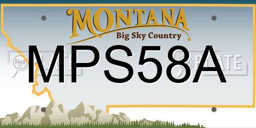 MPS58A Montana License Plate