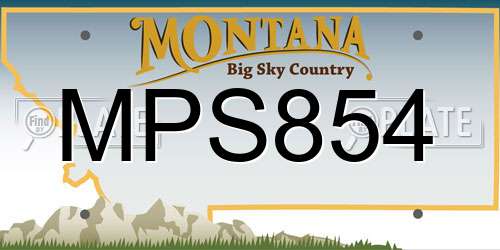 MPS854 Montana License Plate