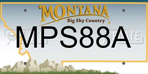 MPS88A Montana License Plate