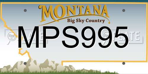 MPS995 Montana License Plate