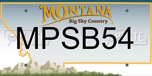 MPSB54 Montana License Plate