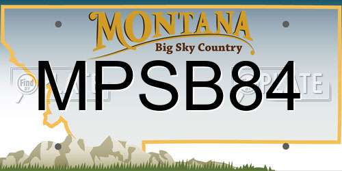 MPSB84 Montana License Plate