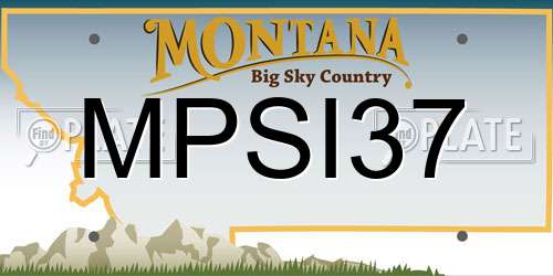 MPSI37 Montana License Plate