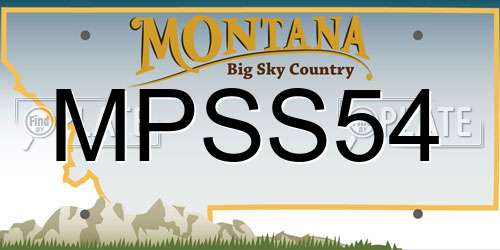 MPSS54 Montana License Plate