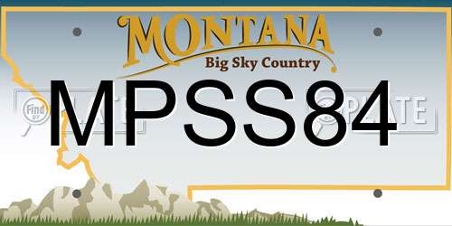 MPSS84 Montana License Plate