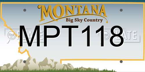 MPT118 Montana License Plate
