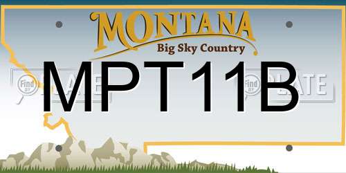 MPT11B Montana License Plate