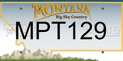 MPT129 Montana License Plate