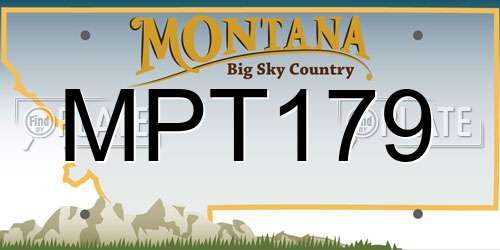 MPT179 Montana License Plate