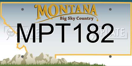 MPT182 Montana License Plate