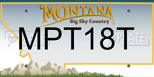 MPT18T Montana License Plate