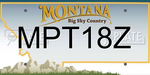 MPT18Z Montana License Plate