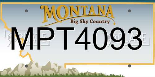 MPT4093 Montana License Plate