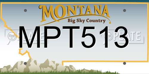 MPT513 Montana License Plate