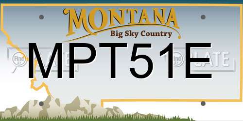 MPT51E Montana License Plate