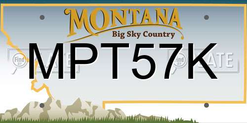 MPT57K Montana License Plate