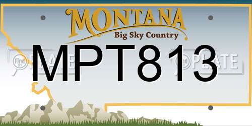 MPT813 Montana License Plate