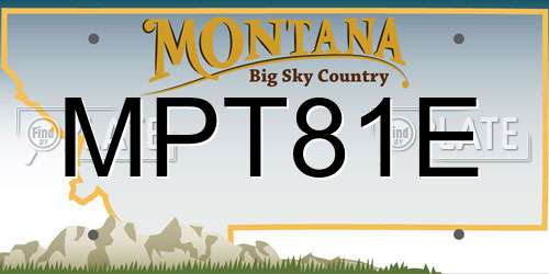 MPT81E Montana License Plate