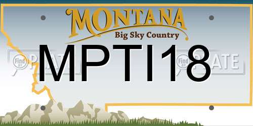 MPTI18 Montana License Plate
