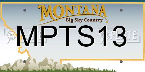 MPTS13 Montana License Plate