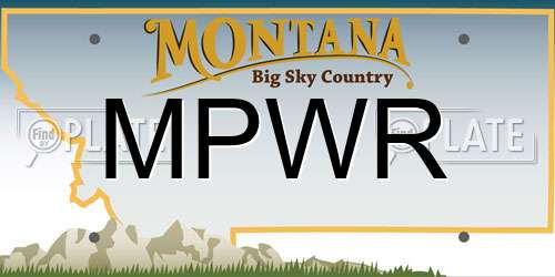 MPWR Montana License Plate
