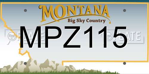 MPZ115 Montana License Plate