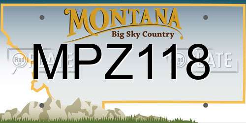 MPZ118 Montana License Plate
