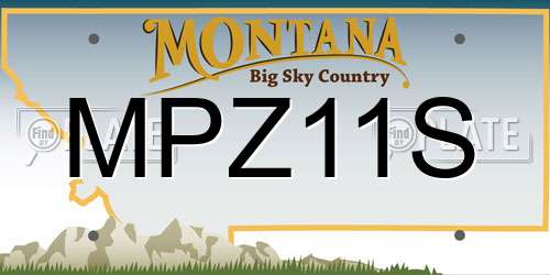 MPZ11S Montana License Plate