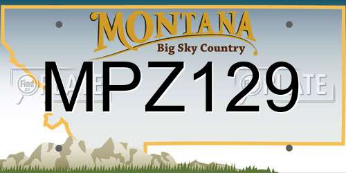 MPZ129 Montana License Plate