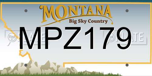 MPZ179 Montana License Plate