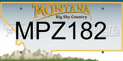 MPZ182 Montana License Plate