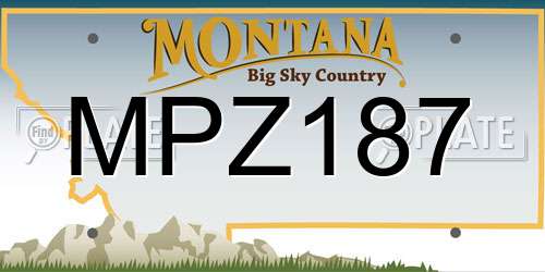 MPZ187 Montana License Plate