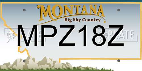 MPZ18Z Montana License Plate