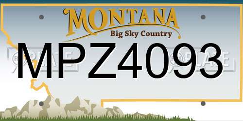 MPZ4093 Montana License Plate