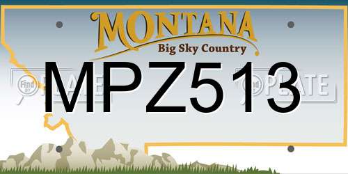 MPZ513 Montana License Plate