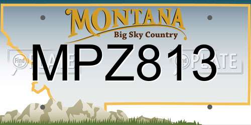 MPZ813 Montana License Plate