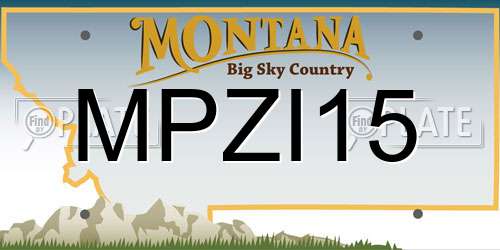 MPZI15 Montana License Plate