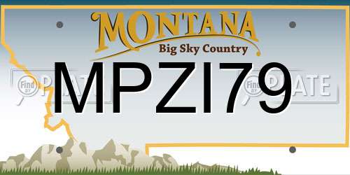 MPZI79 Montana License Plate