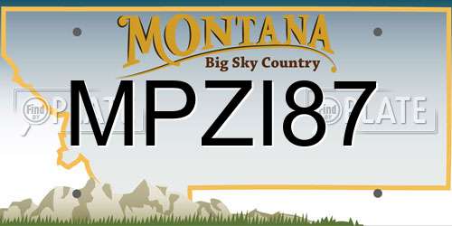 MPZI87 Montana License Plate