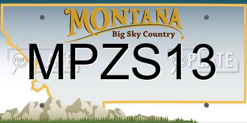 MPZS13 Montana License Plate