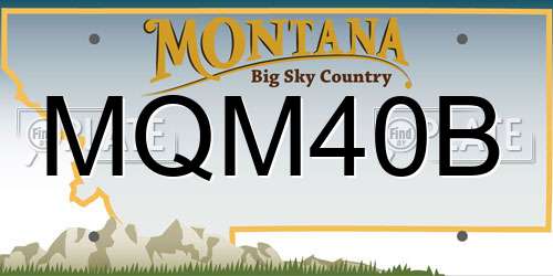 MQM40B Montana License Plate