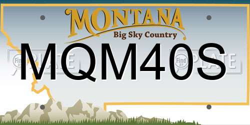 MQM40S Montana License Plate