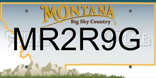 MR2R9G Montana License Plate