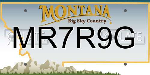 MR7R9G Montana License Plate