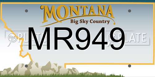 MR949 Montana License Plate