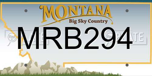MRB294 Montana License Plate
