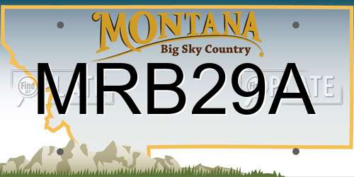 MRB29A Montana License Plate